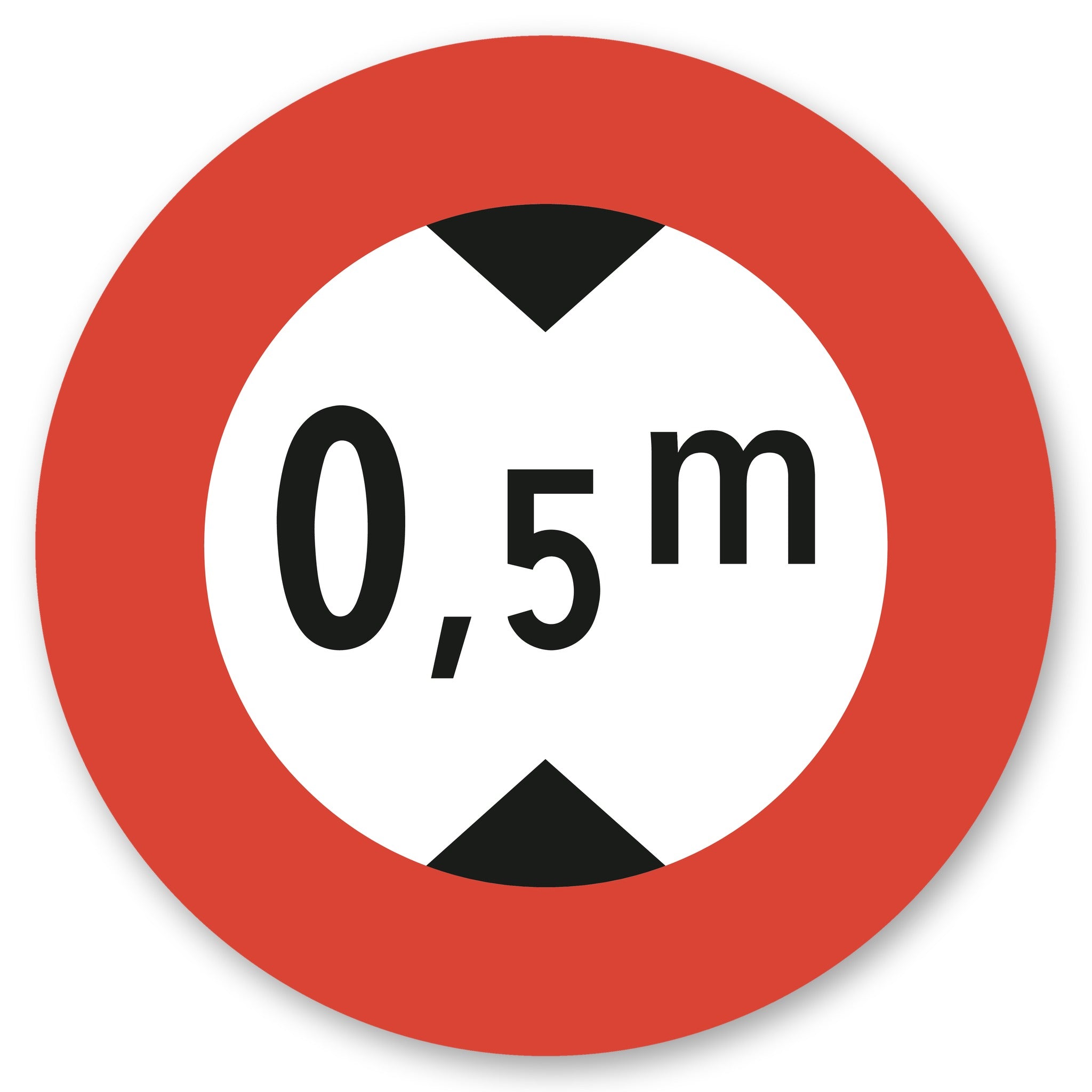 Verkehrsschild Höchsthöhe 0,5 m rund Alu-Verbund