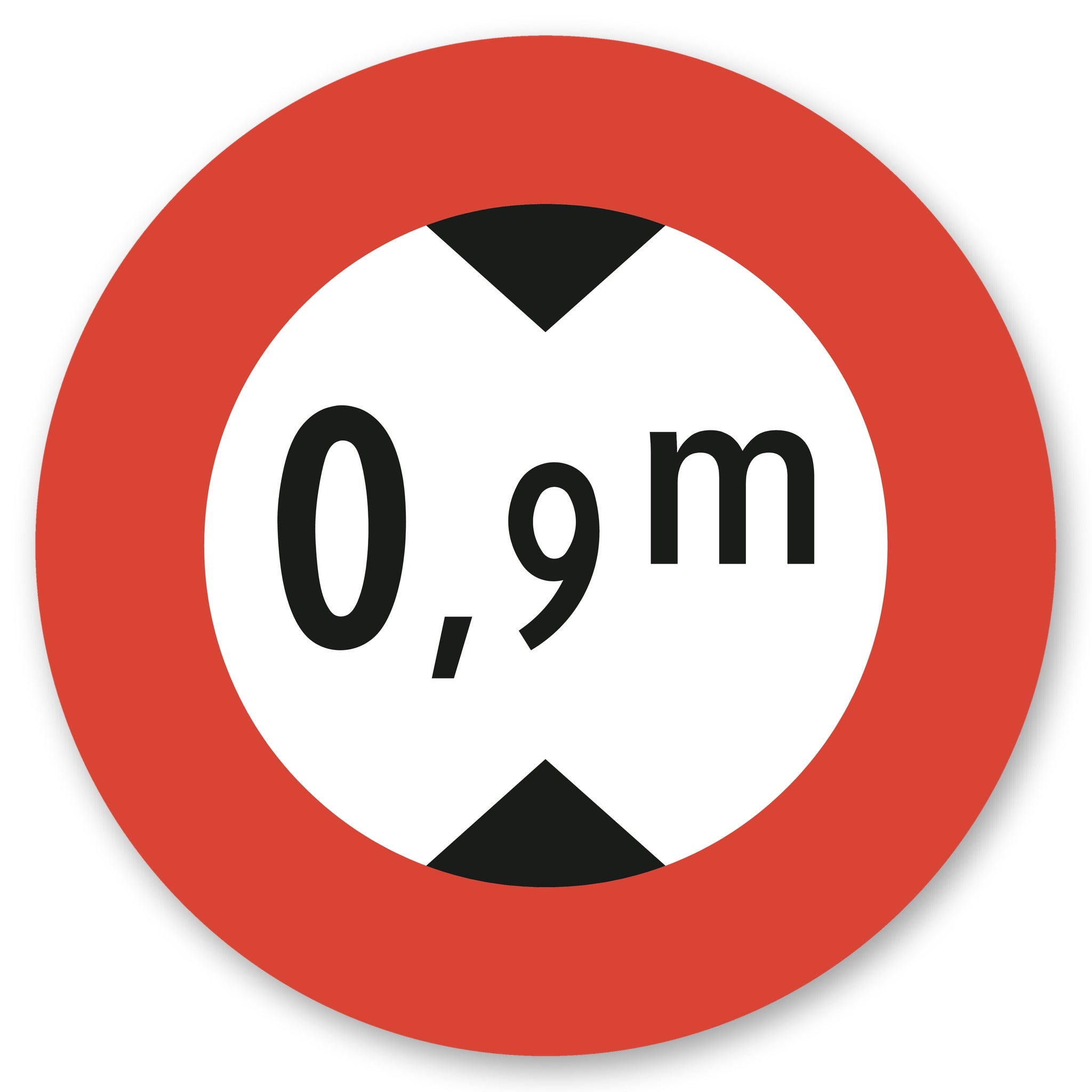Verkehrsschild Höchsthöhe 0,9 m rund Alu-Verbund