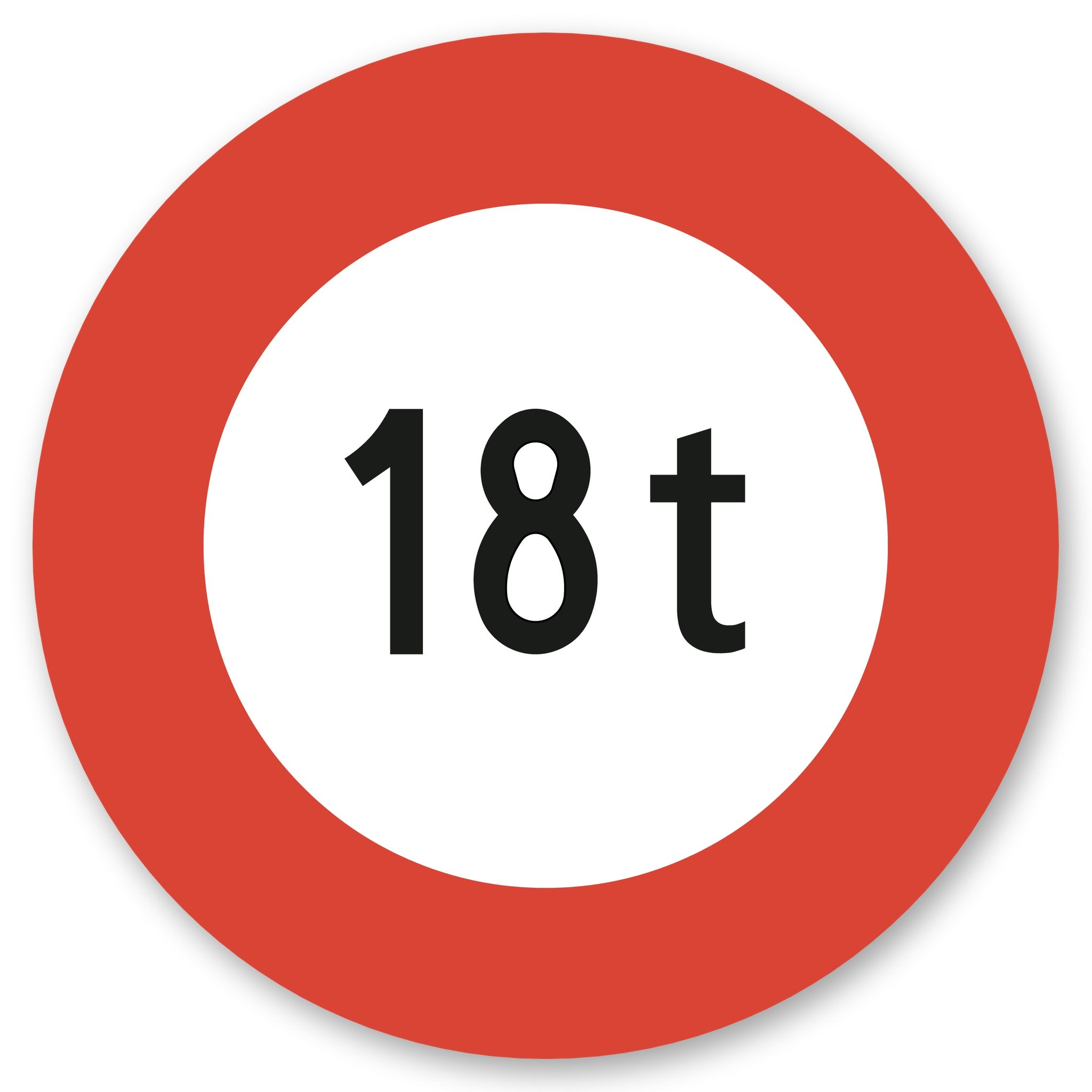 Höchstgewicht 18 t Schild