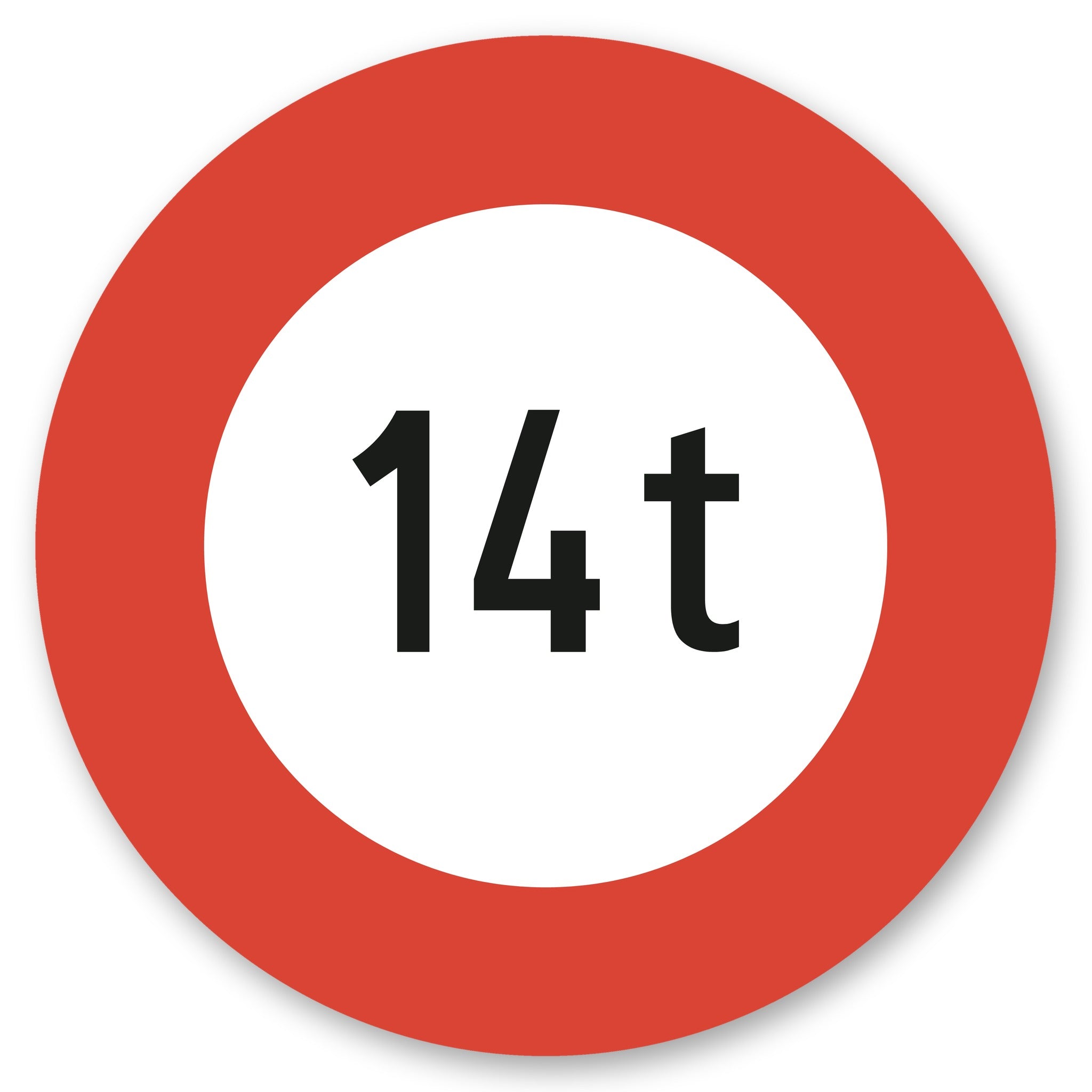 Höchstgewicht 14 t Schild