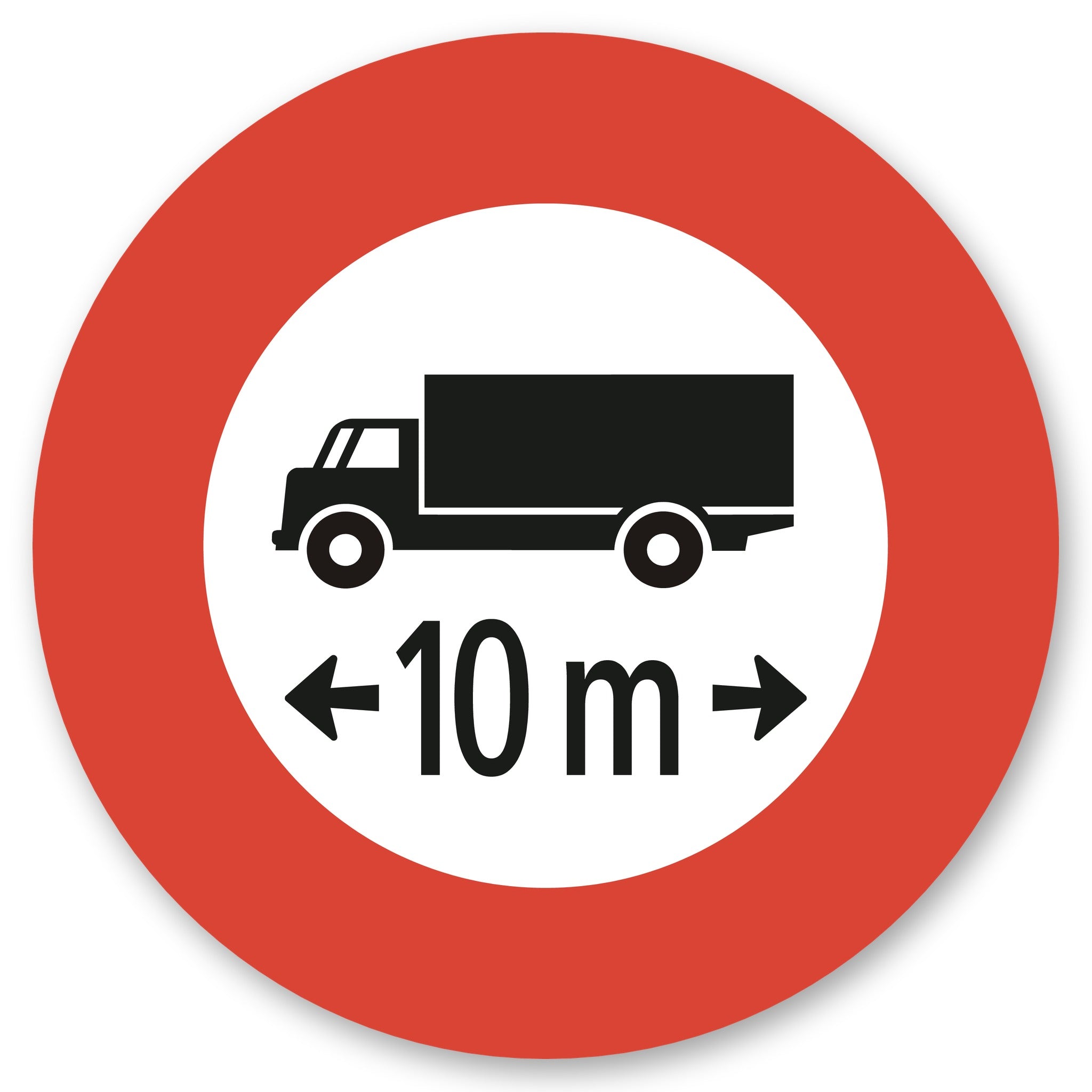 Höchstlänge 10 m Verkehrsschild