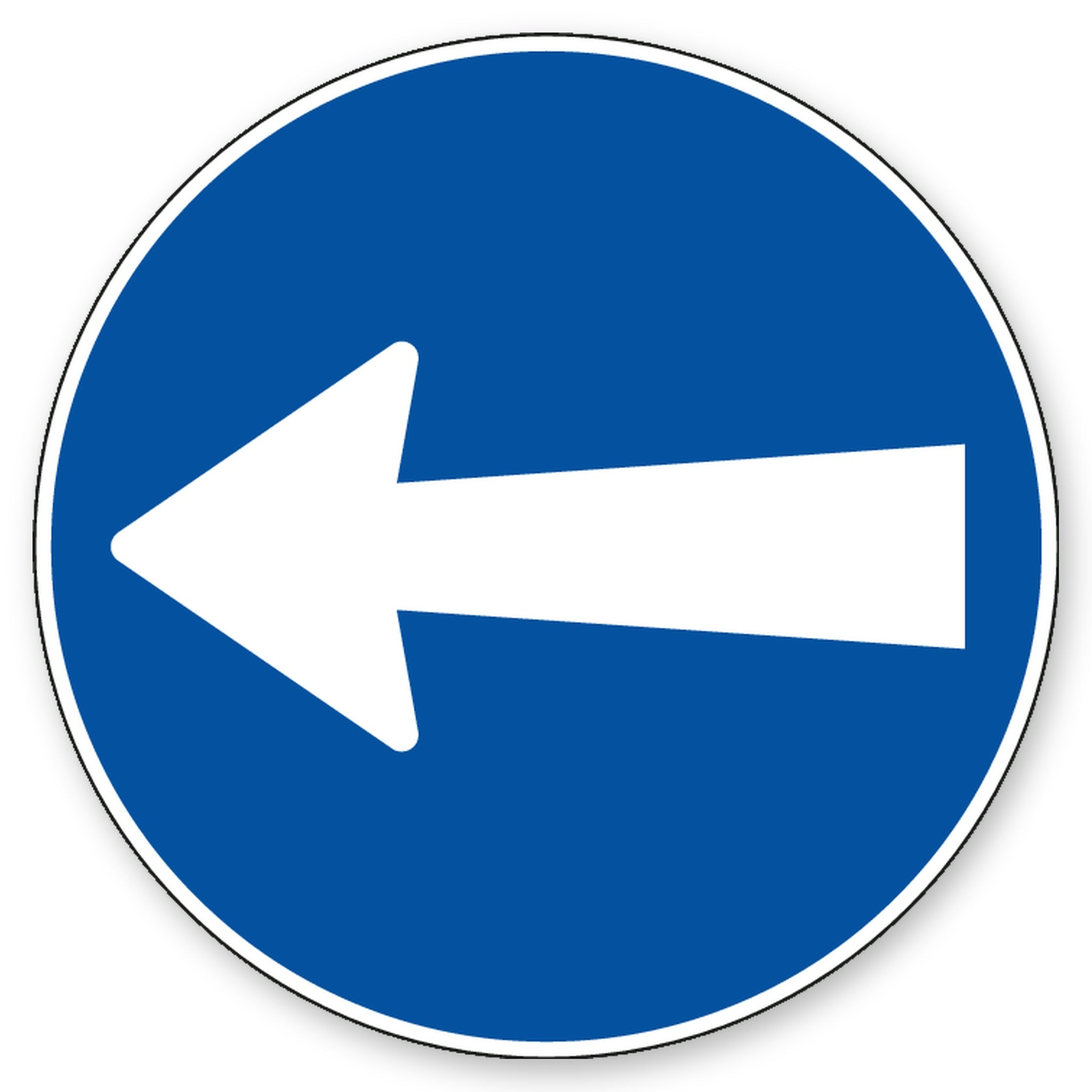 Fahrrichtung links – rundes Alu-Verbund Schild