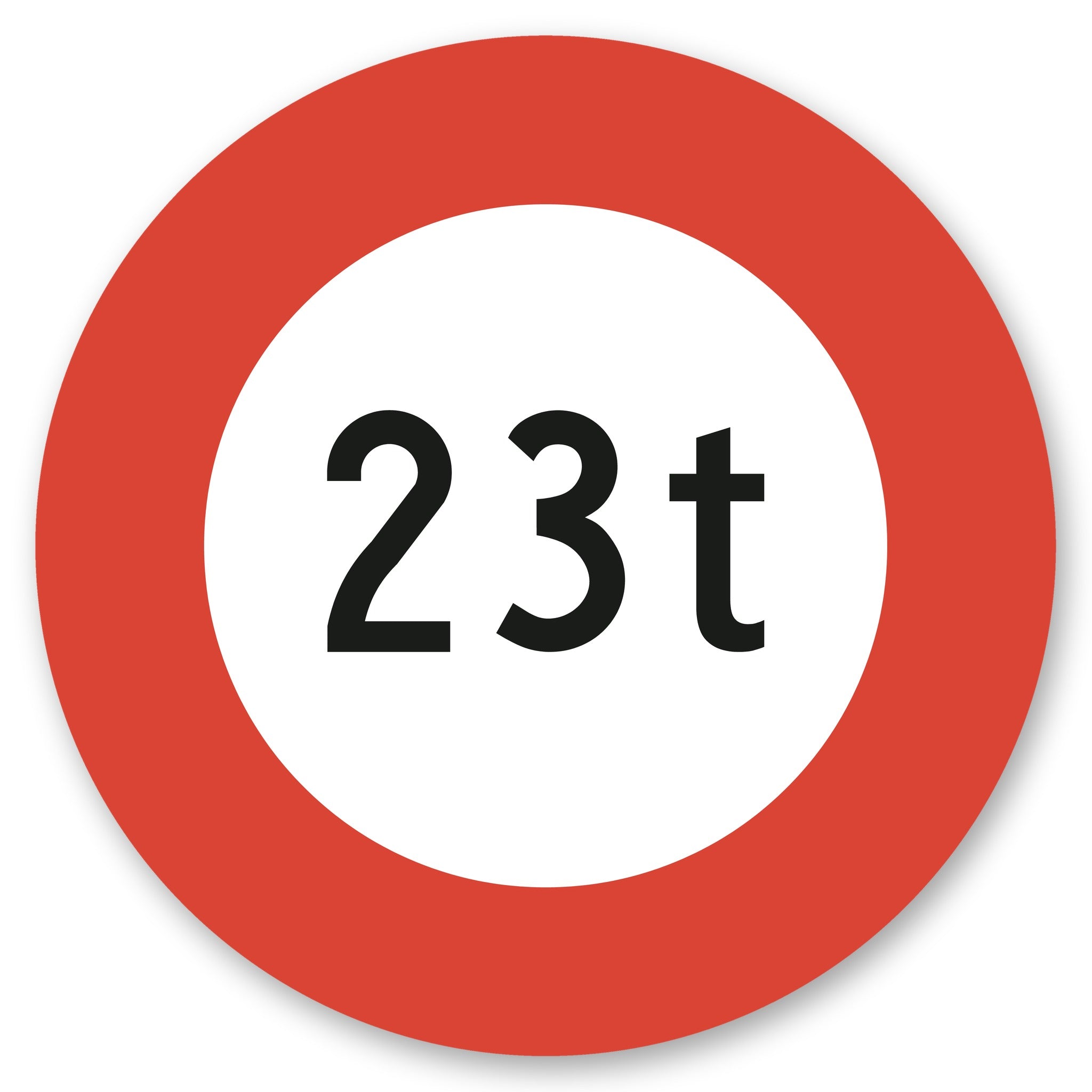 Höchstgewicht 23 t Schild