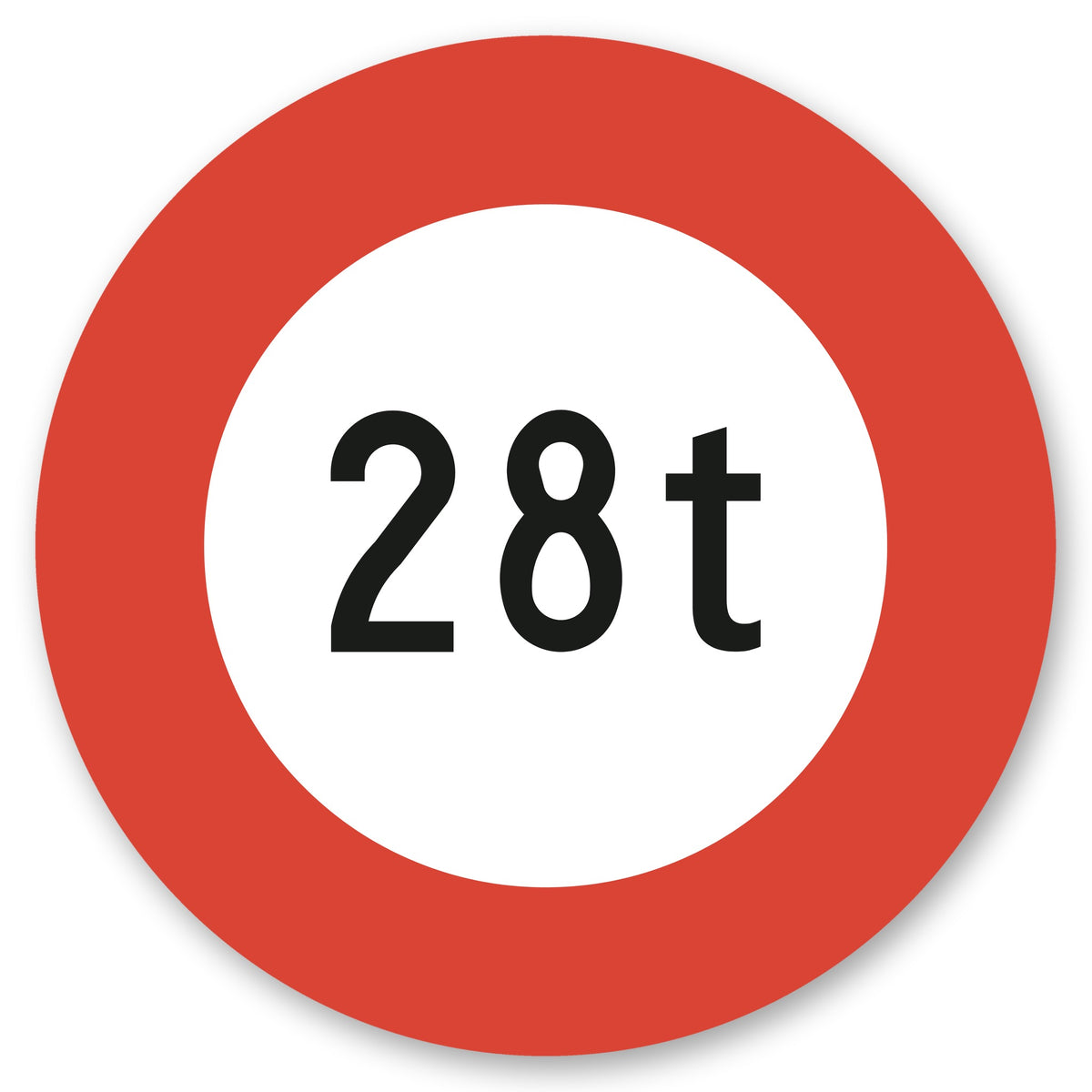 Höchstgewicht 28 t Schild