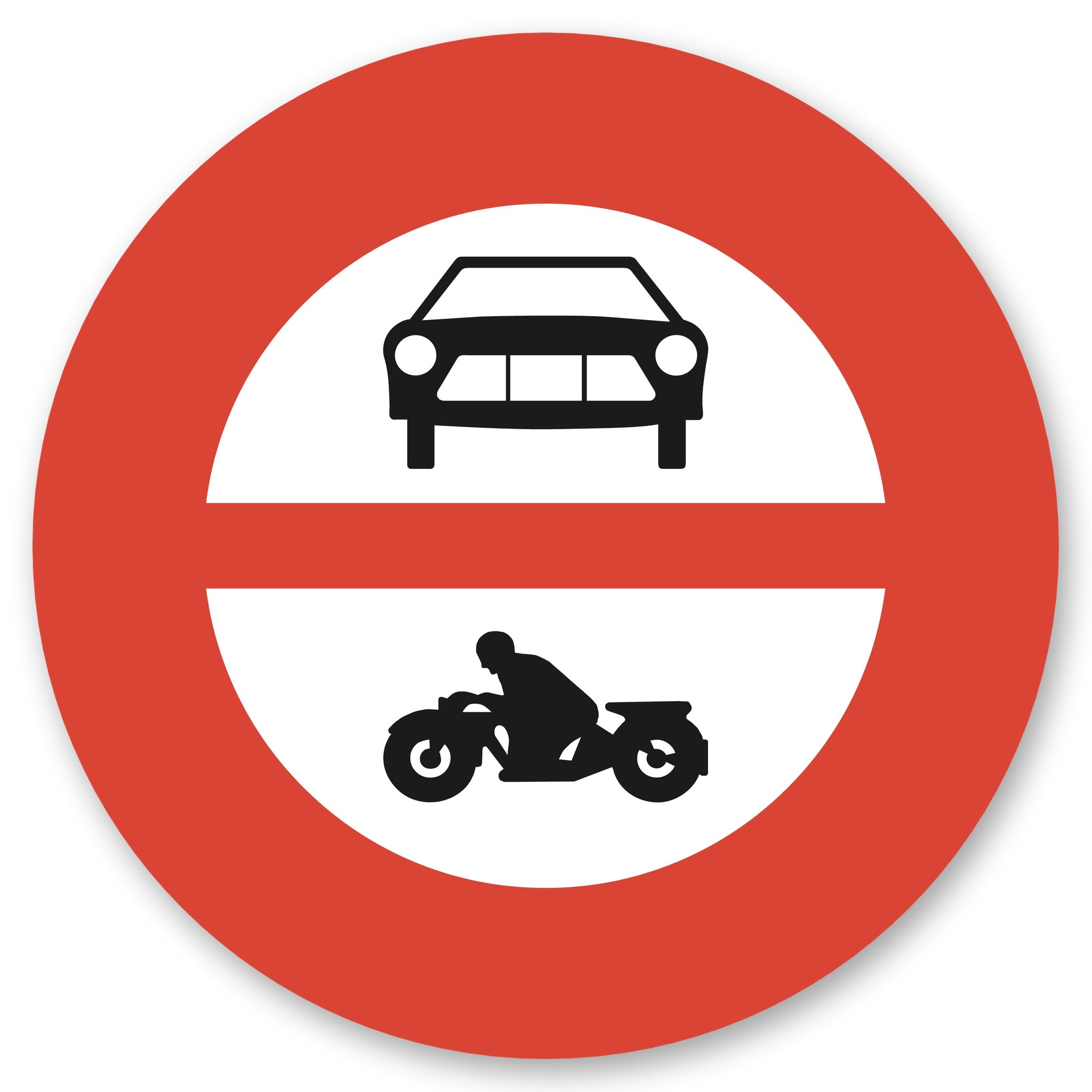 Verbot Für Motorwagen Und Motorräder Verkehrsschild rund Alu-Verbund