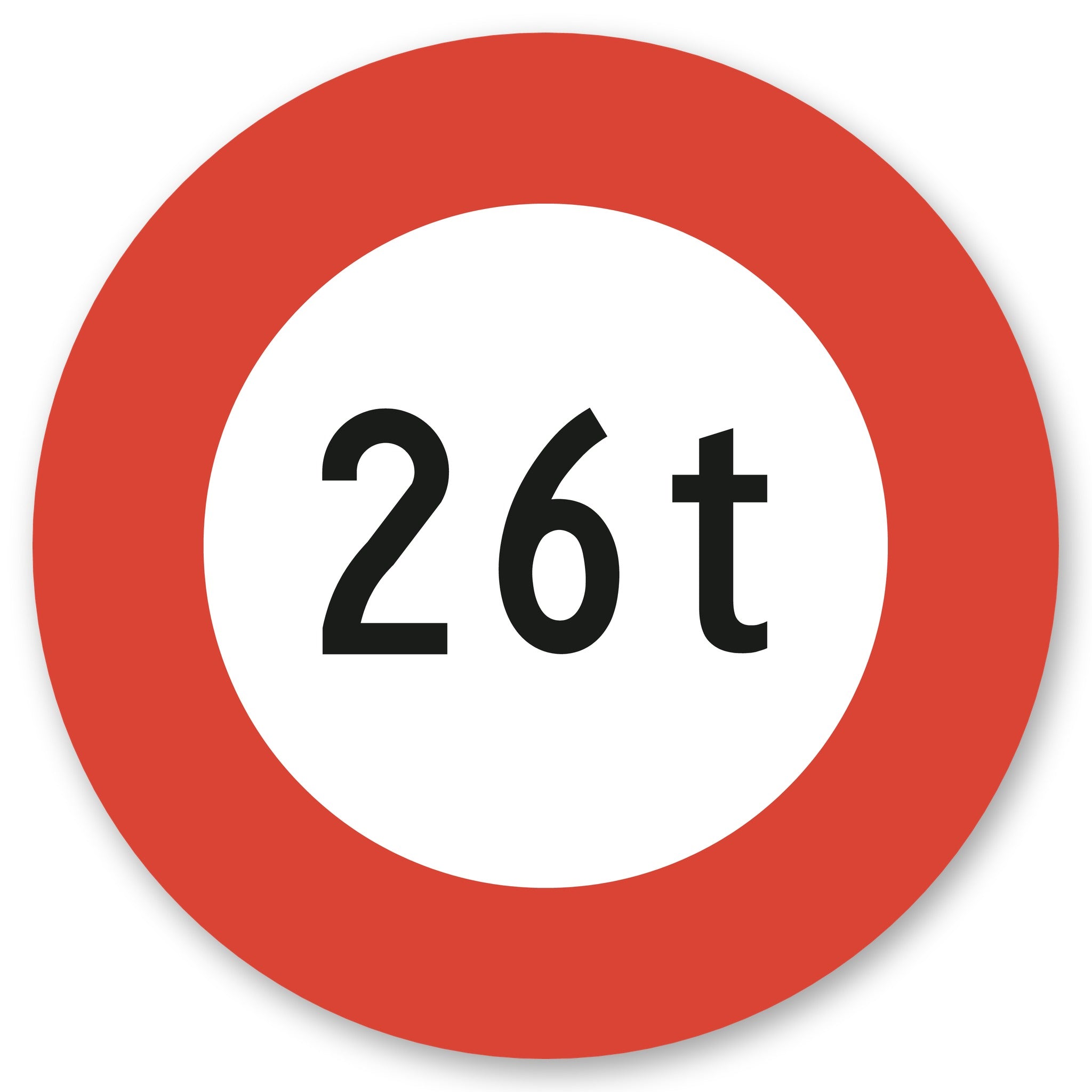 Höchstgewicht 26 t Schild