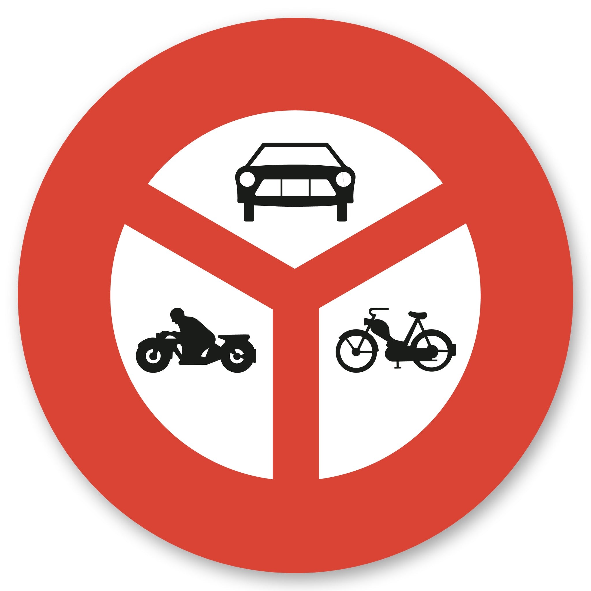 Verbot Für Motorwagen, Motorräder Und Motorfahrräder Verkehrsschild rund Alu-Verbund
