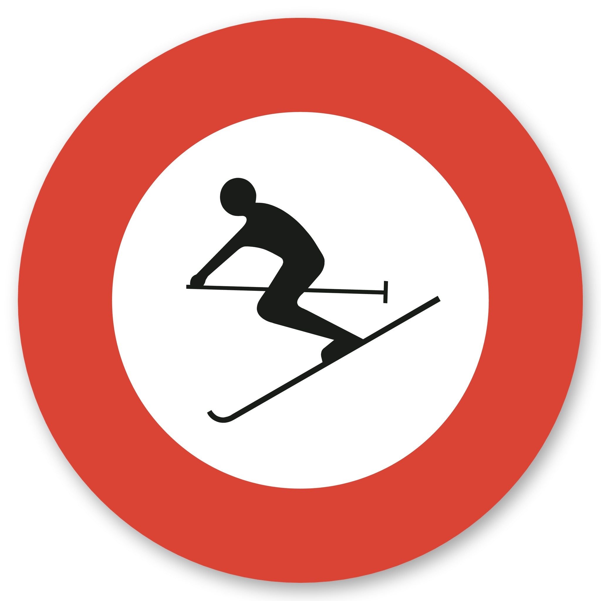 Skifahren Verboten Verkehrsschild rund Alu-Verbund