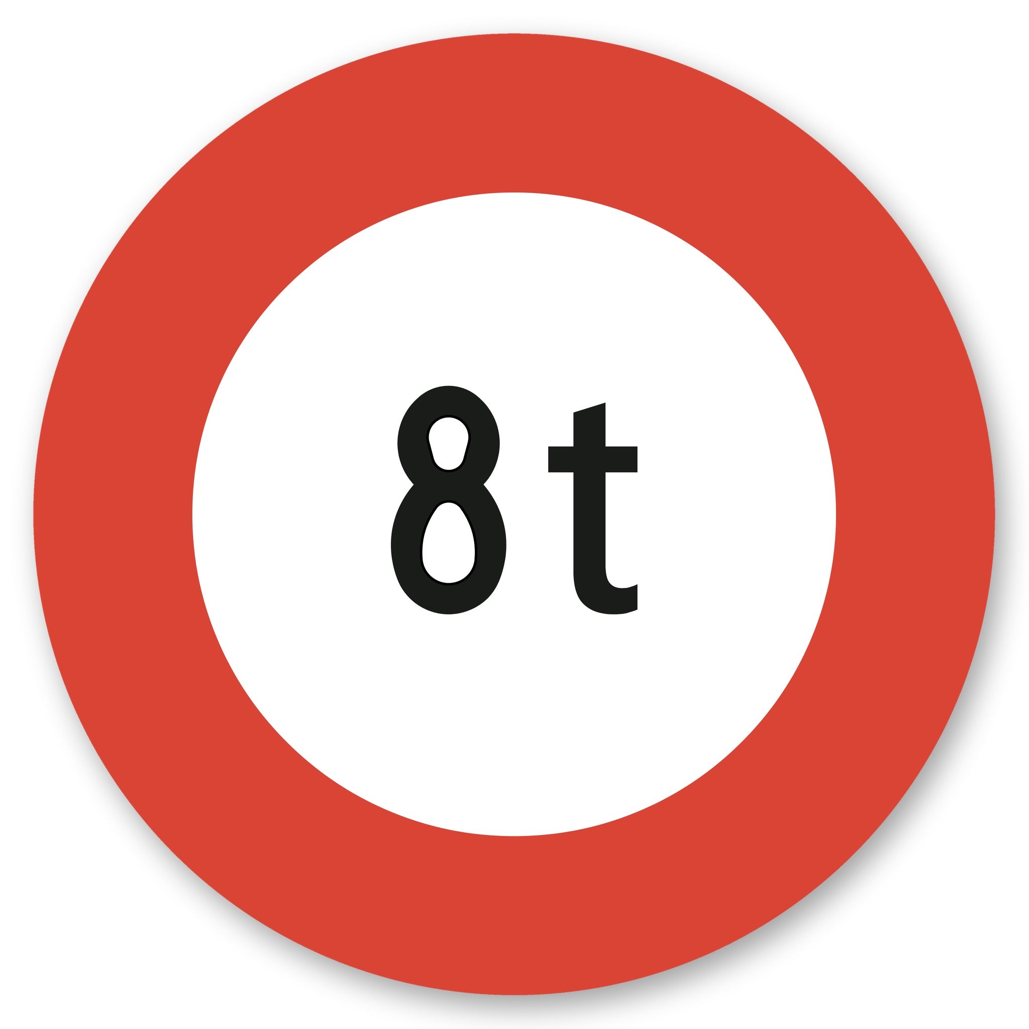 Höchstgewicht 8 t Verkehrsschild rund, Alu-Verbund