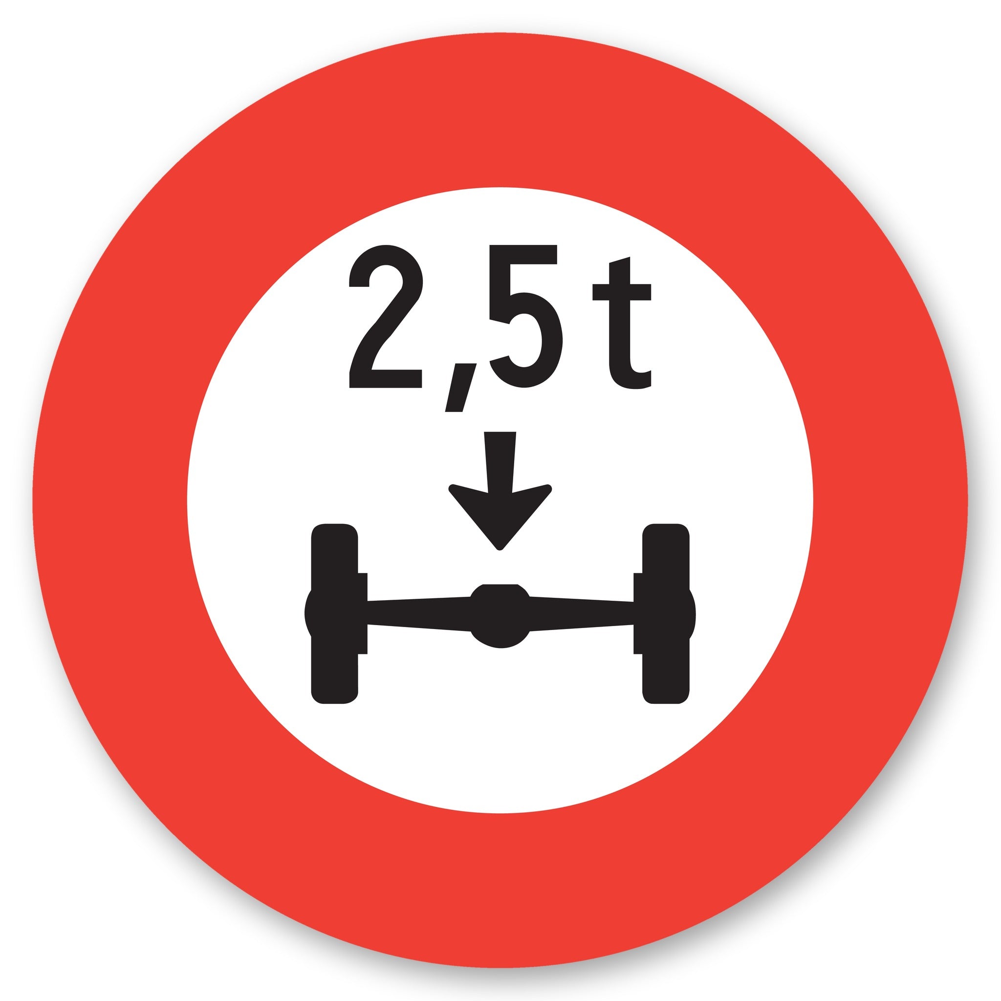 Achsdruck 2,5 t Schild