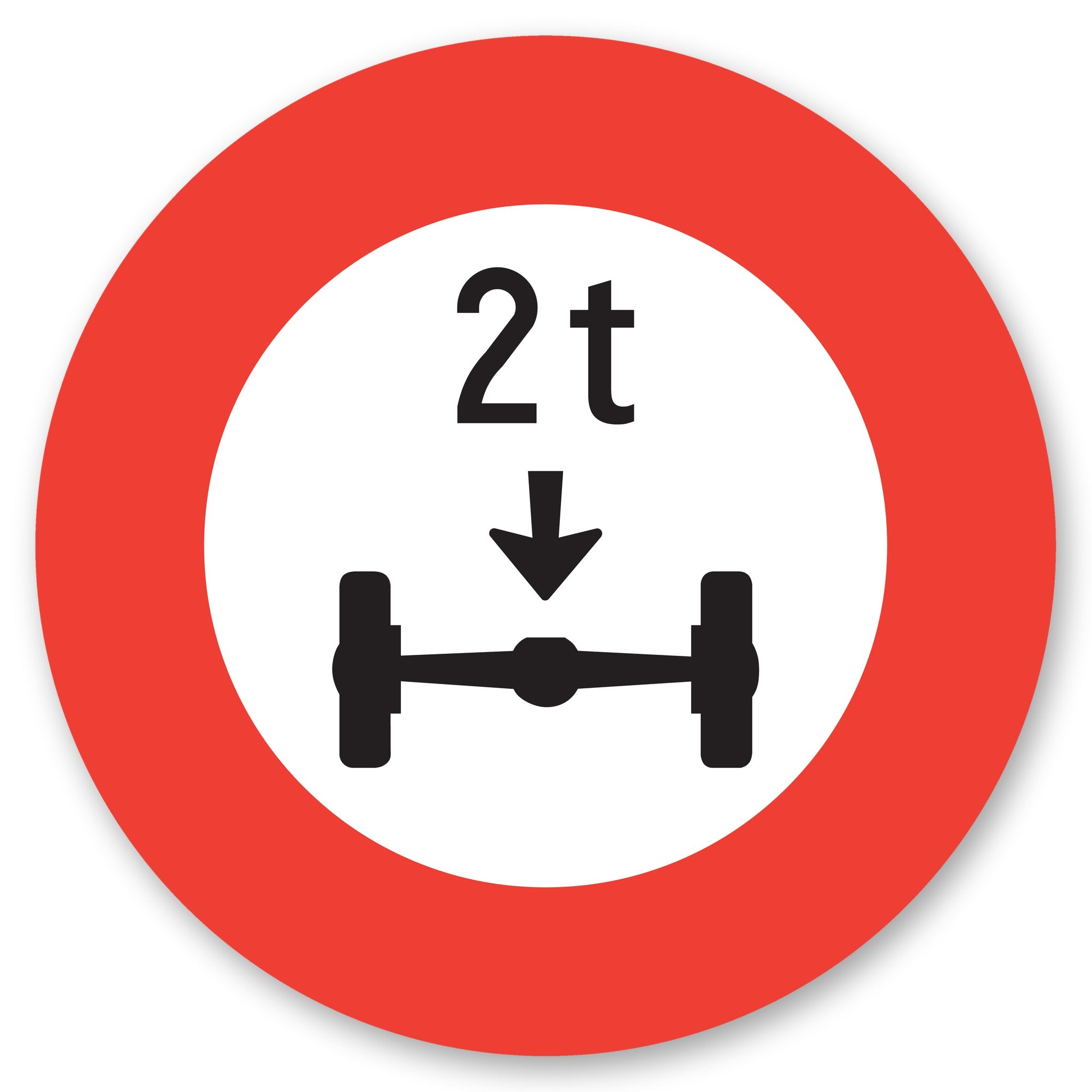 Achsdruck 2 t Verkehrsschild rund