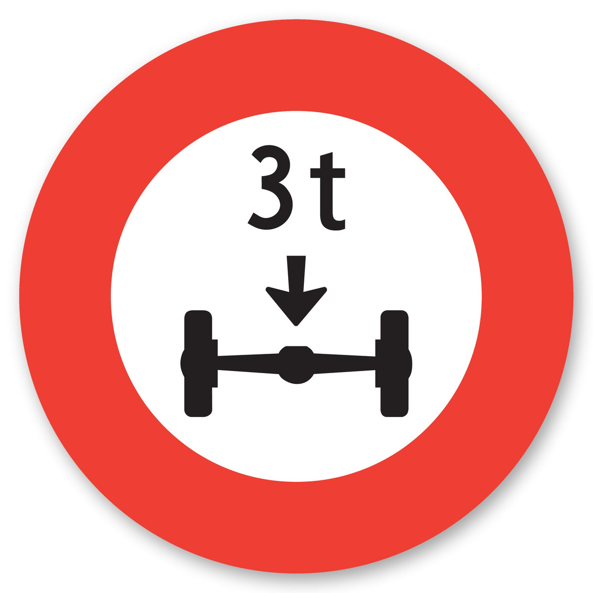 Achsdruck 3 t Verkehrsschild rund
