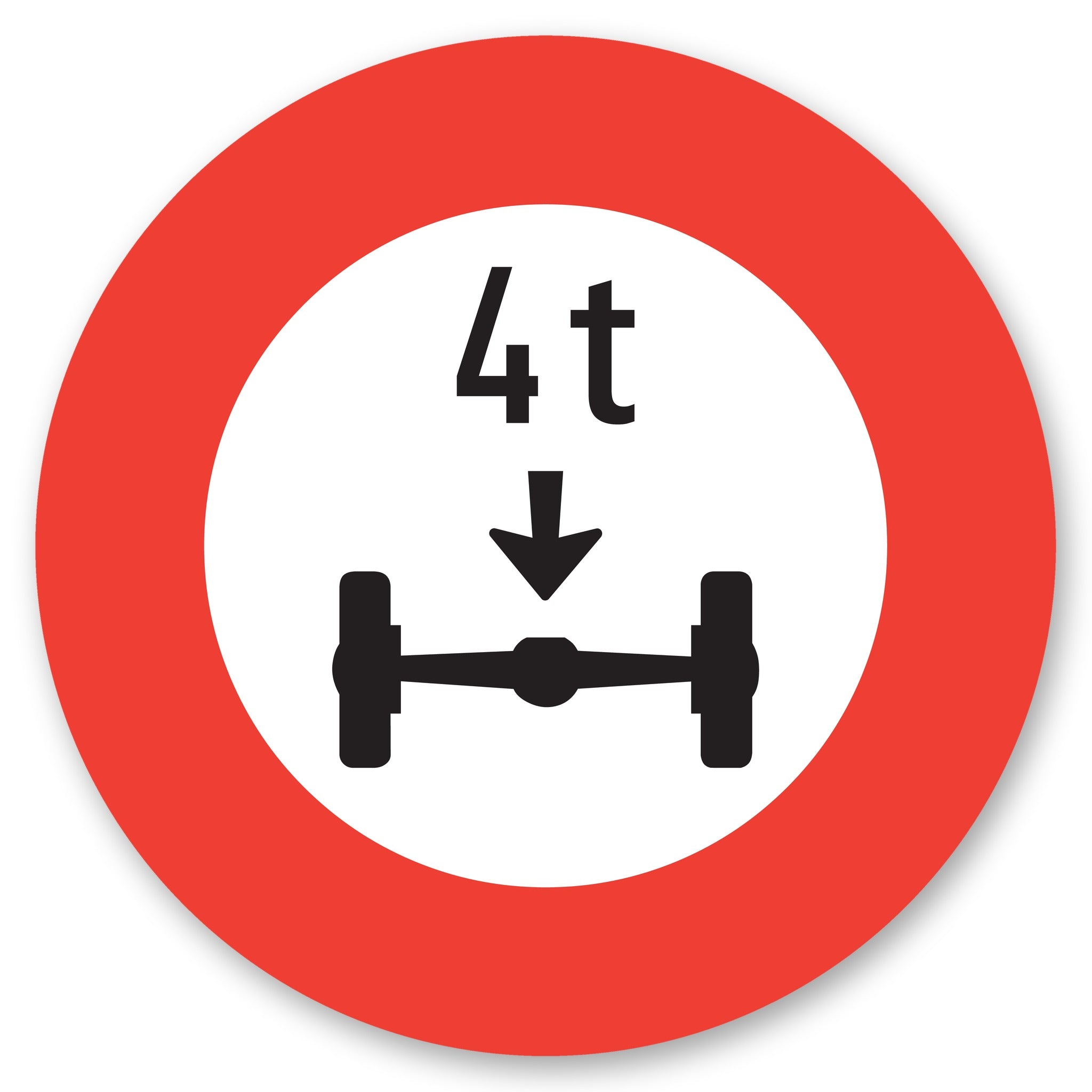 Achsdruck 4 t Verkehrsschild rund