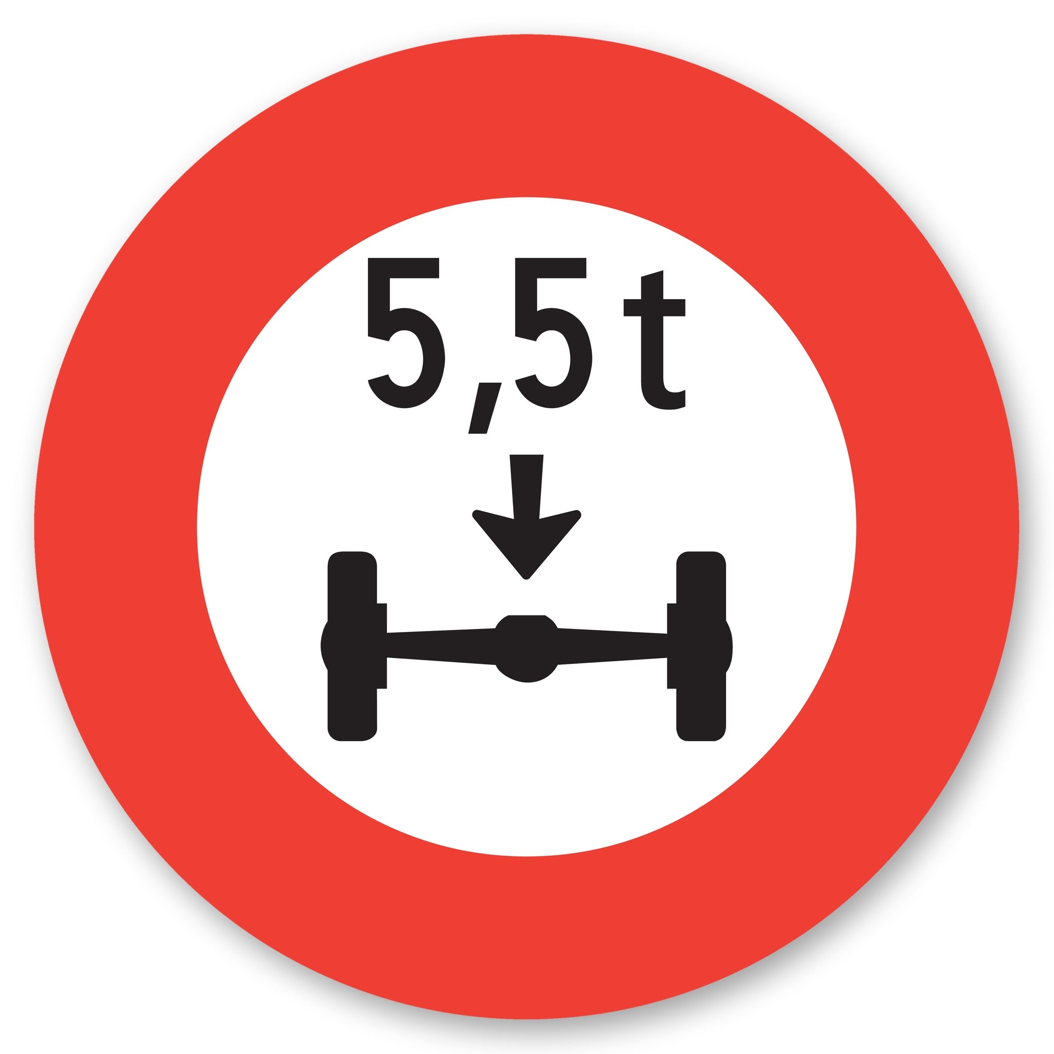 Achsdruck 5,5 t Schild