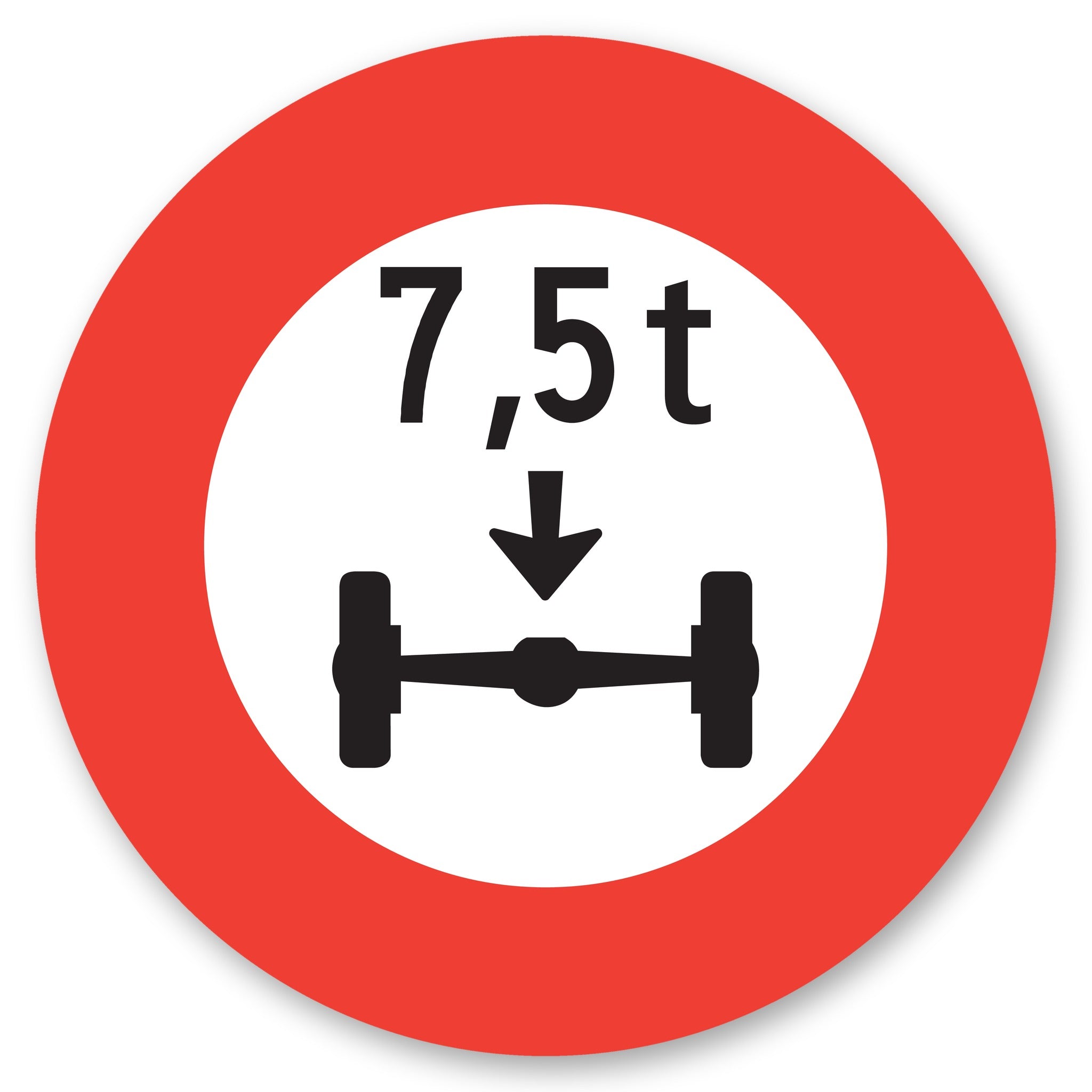 Achsdruck 7,5 t Schild