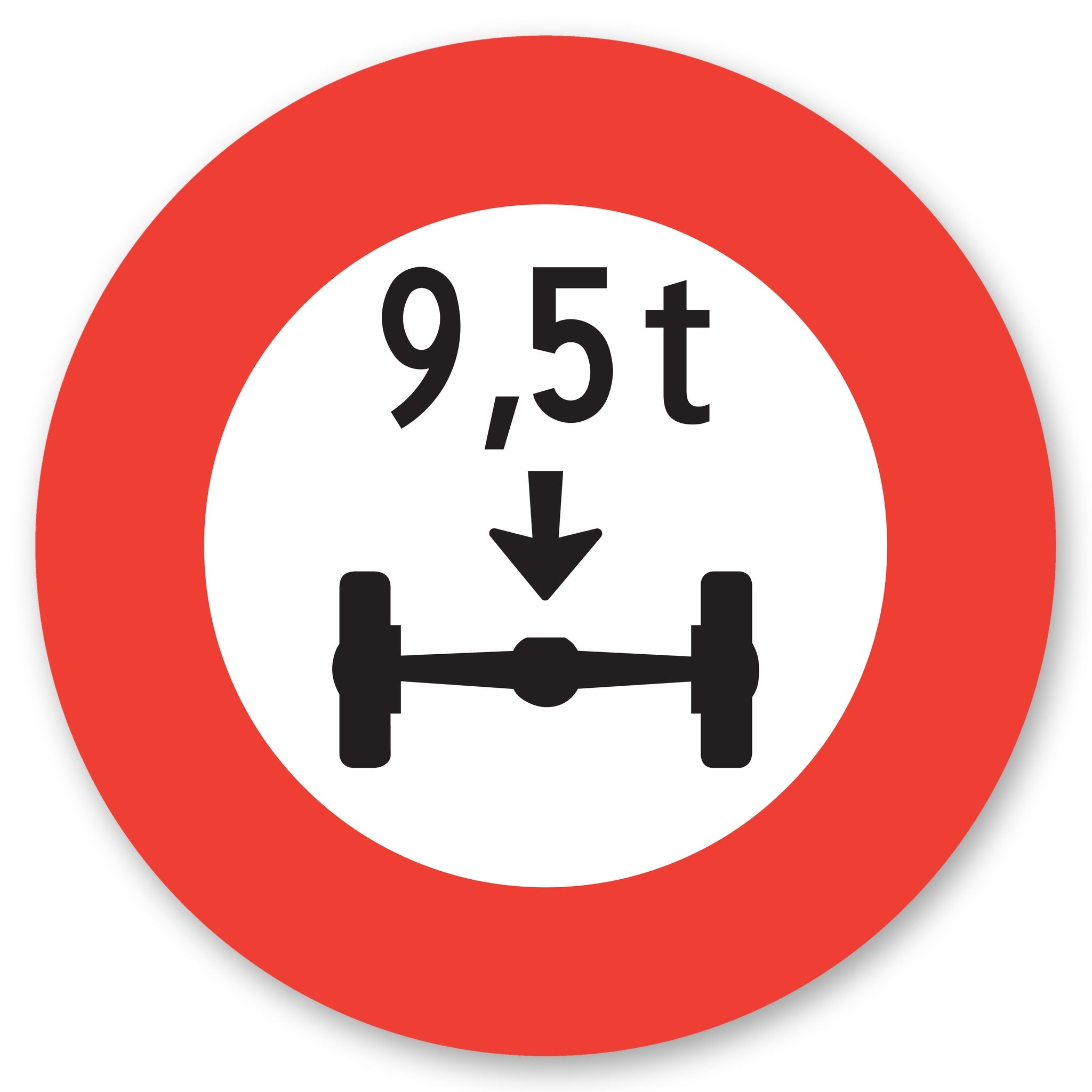 Achsdruck 9,5 t Schild
