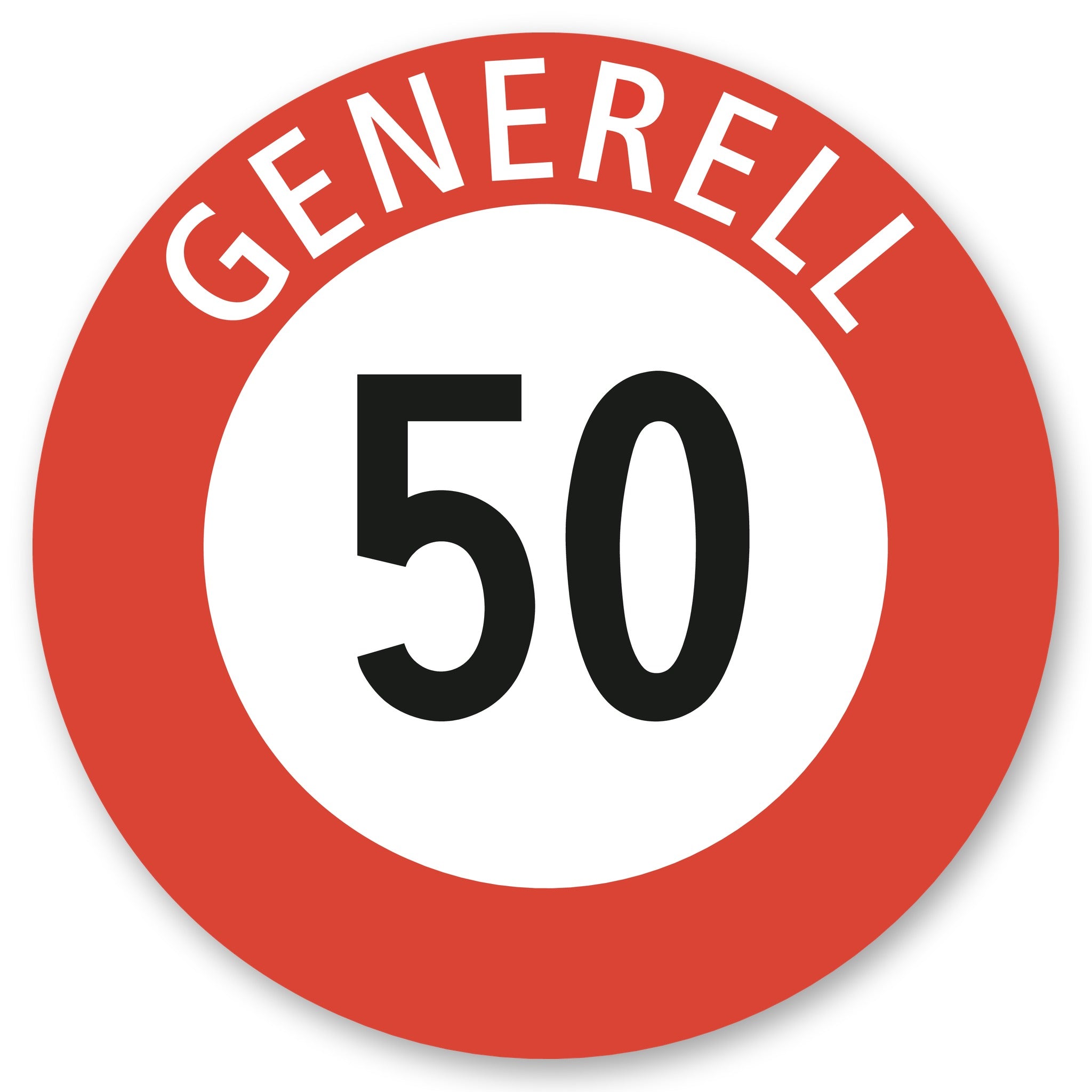 Generelle Höchstgeschwindigkeit 50 (DE) - Verkehrsschild Alu-Verbund
