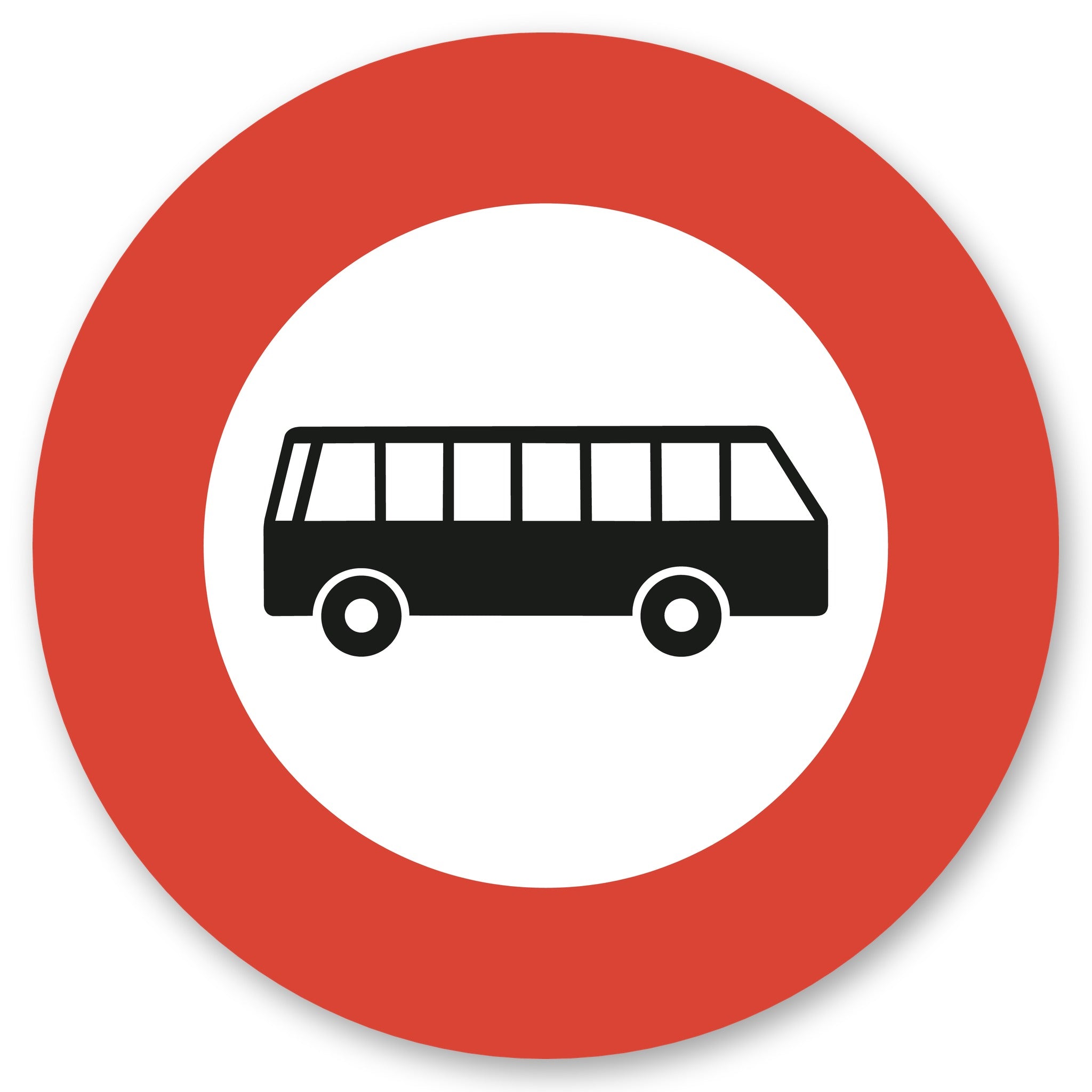 Verbot Für Gesellschaftswagen - Rundes Verkehrsschild aus 3 mm Alu-Verbund