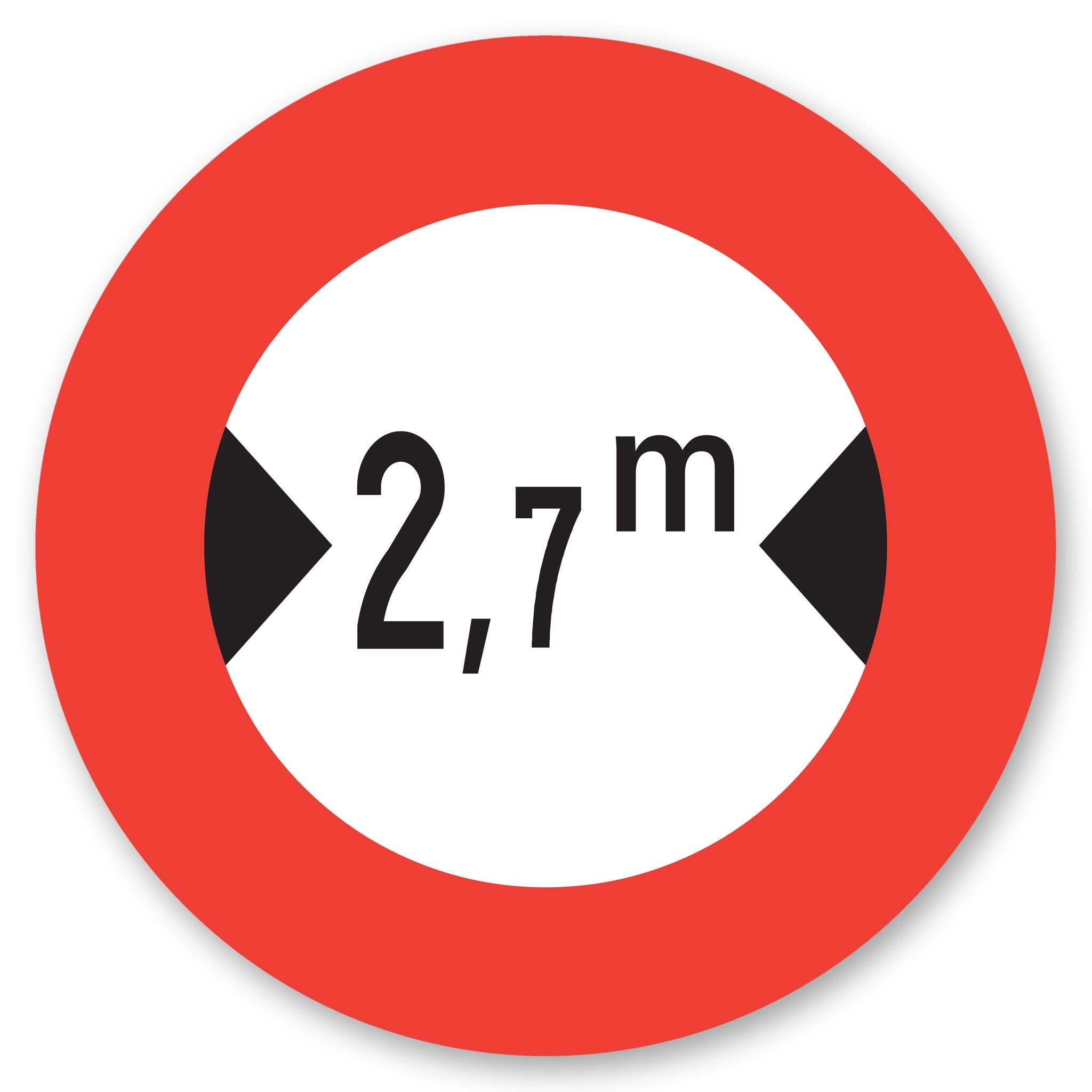 Höchstbreite 2,7 m Verkehrsschild