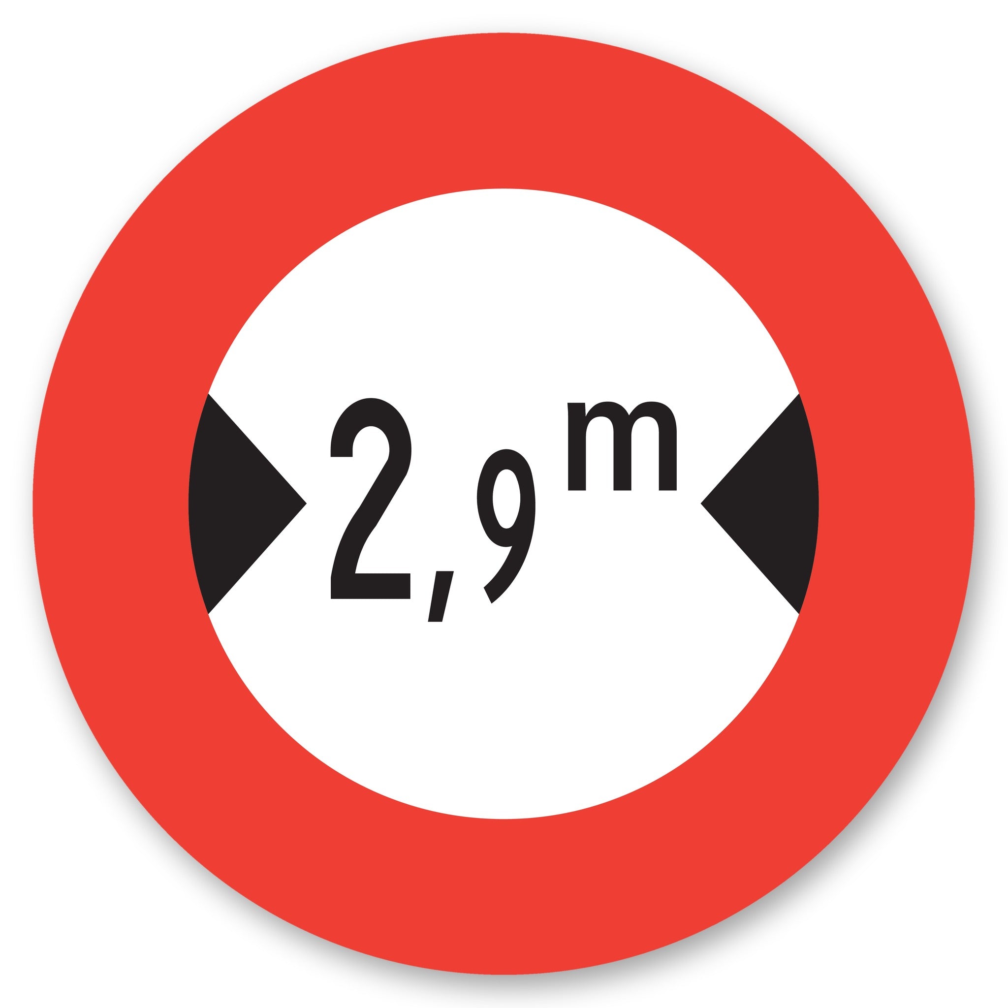 Höchstbreite 2,9 m Verkehrsschild
