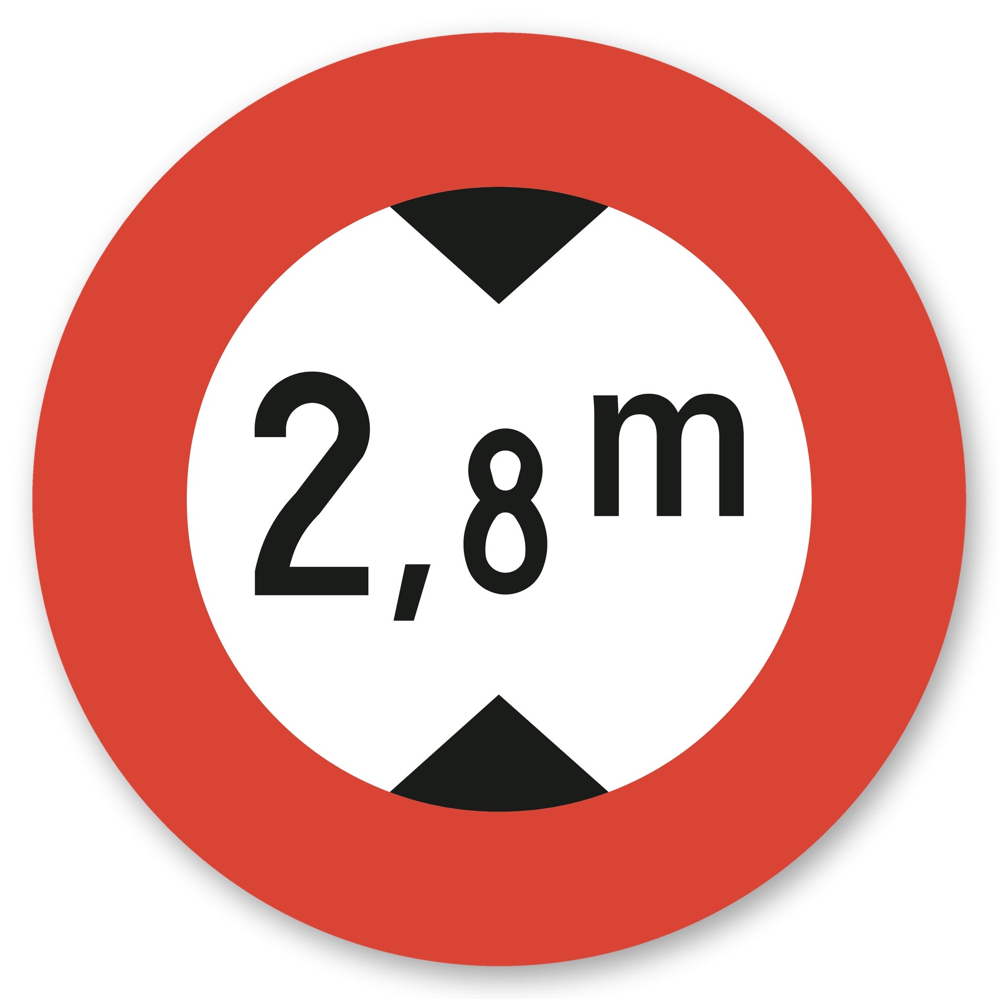 Höchsthöhe 2,8 m Schild rund Alu-Verbund