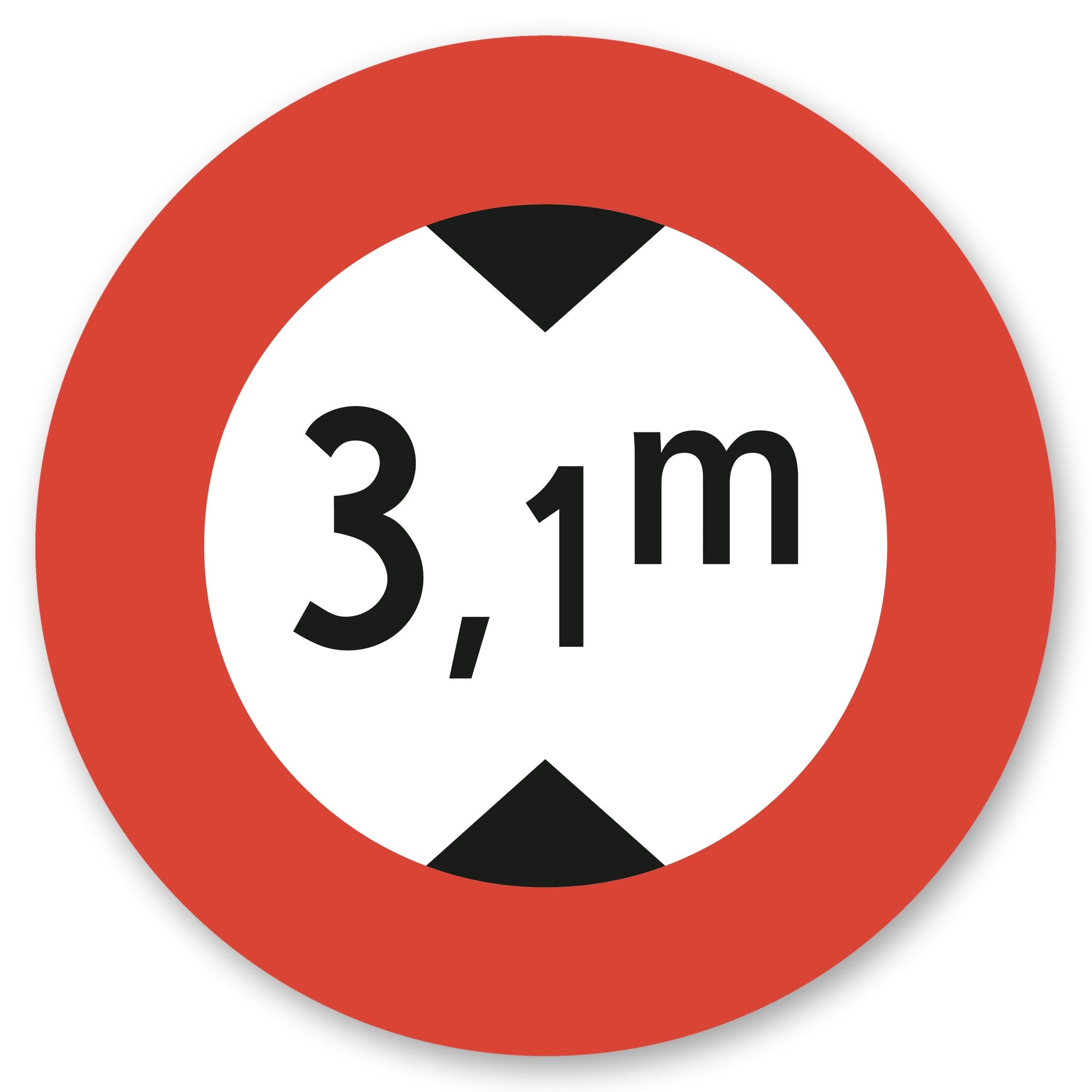 Höchsthöhe 3,1 m Schild rund Alu-Verbund