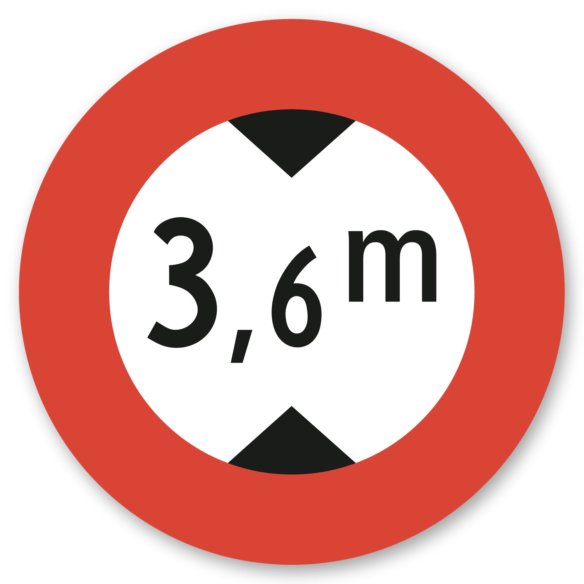 Höchsthöhe 3,6 m Schild rund Alu-Verbund