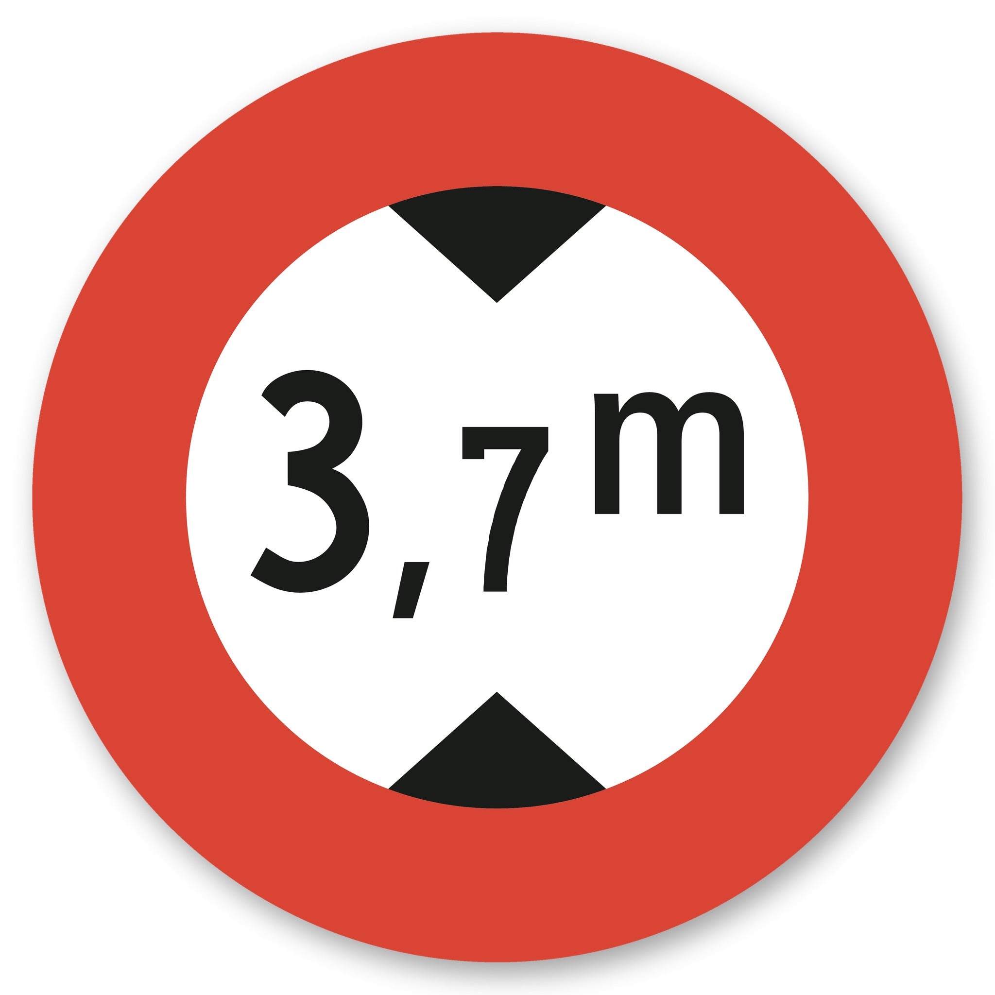 Höchsthöhe 3,7 m Schild rund Alu-Verbund