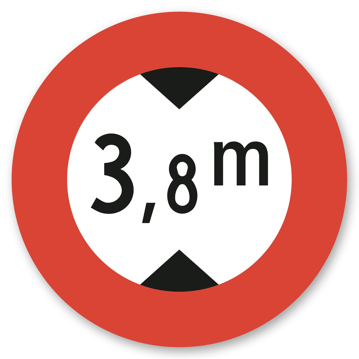 Höchsthöhe 3,8 m Schild rund Alu-Verbund