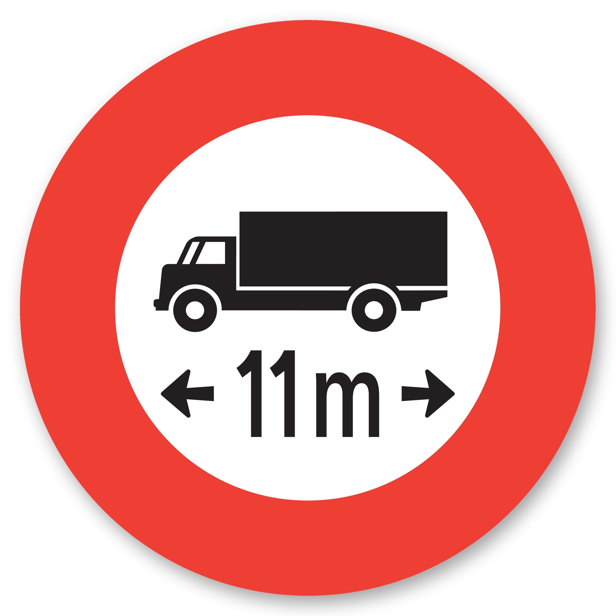 Verkehrsschild Höchstlänge 11 m, rund, Alu-Verbund 3 mm