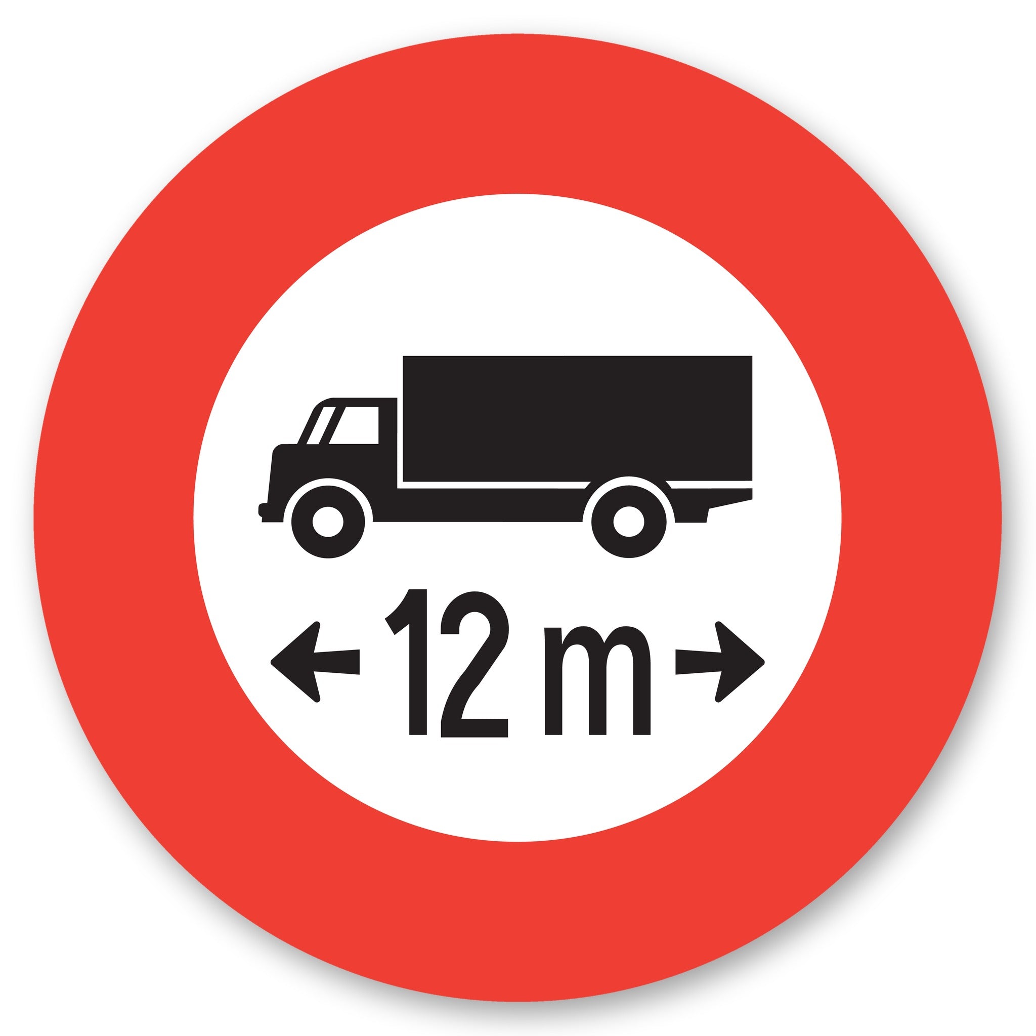 Verkehrsschild Höchstlänge 12 m, rund, Alu-Verbund 3 mm