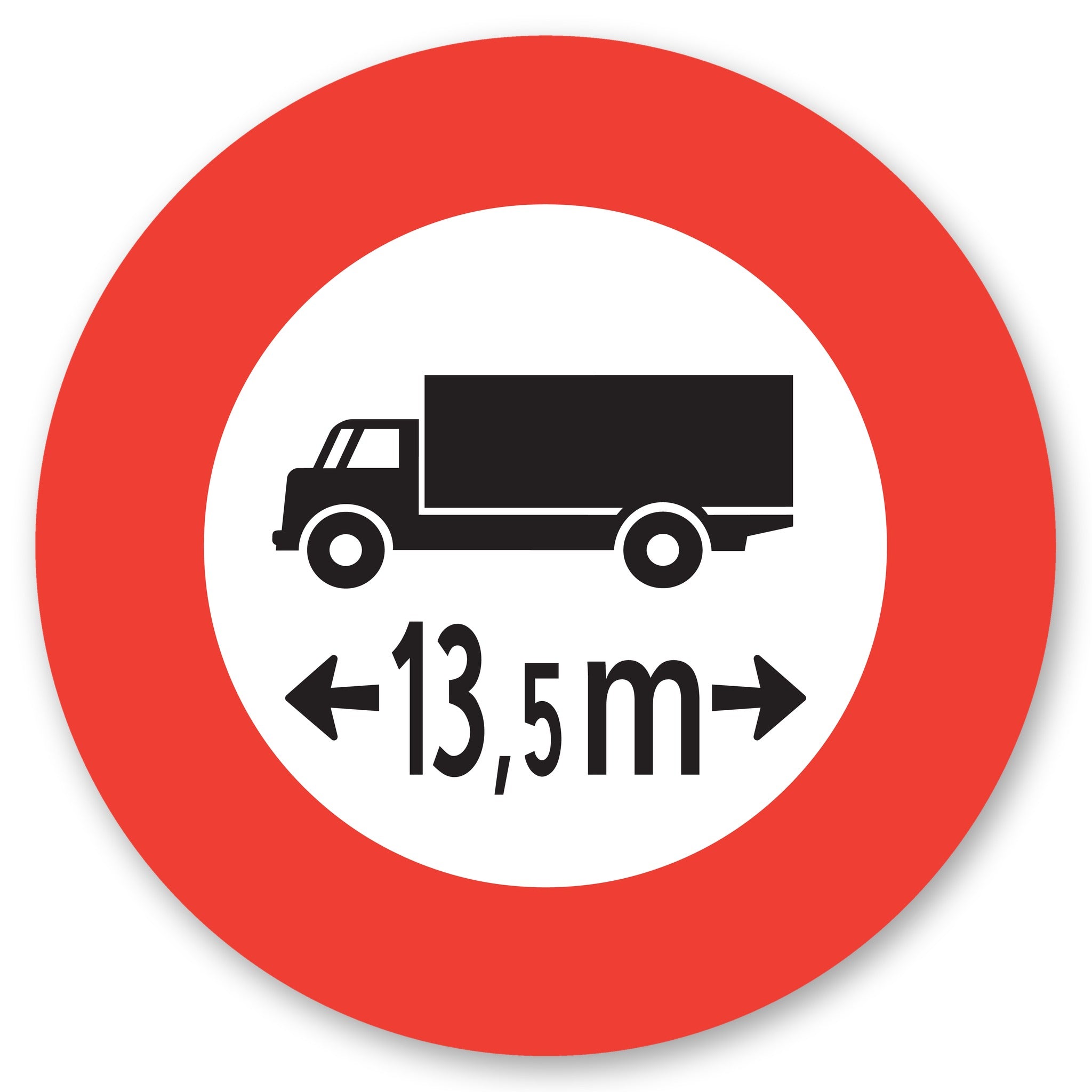 Höchstlänge 13,5 m Schild rund