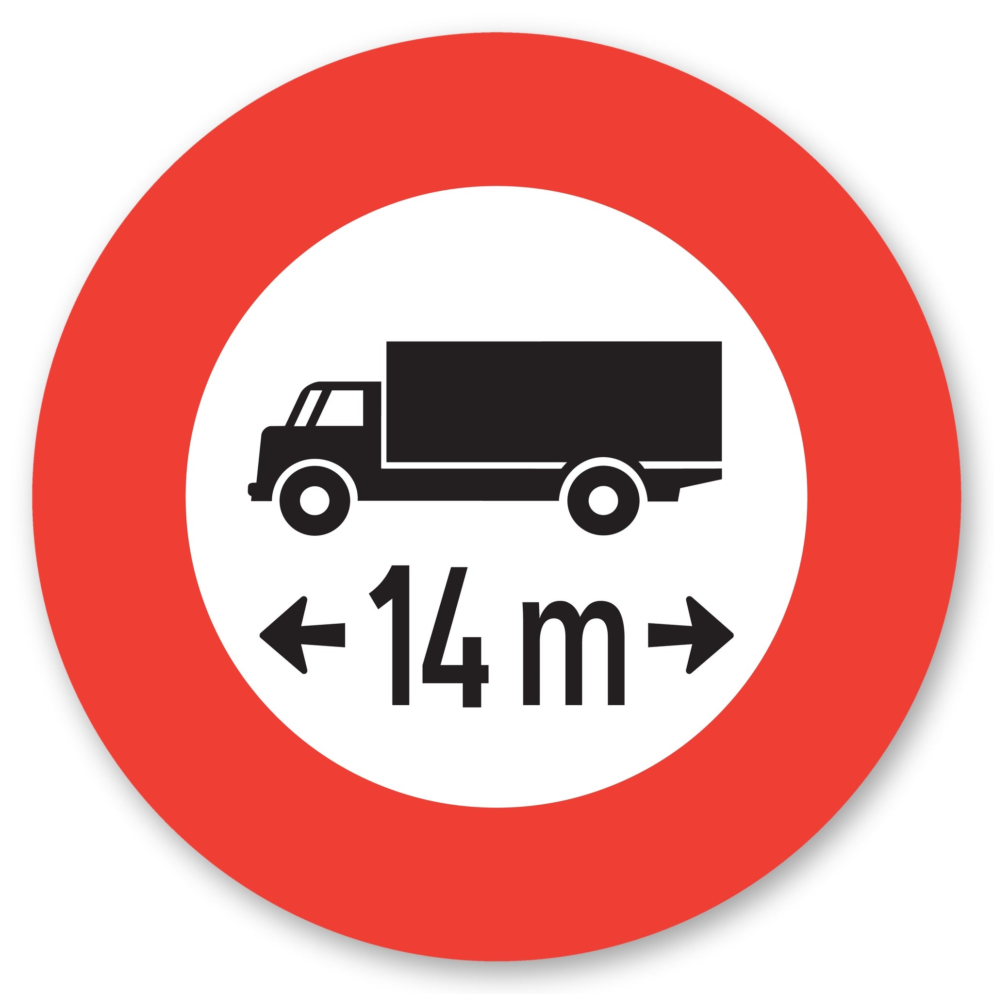 Verkehrsschild Höchstlänge 14 m, rund, Alu-Verbund 3 mm